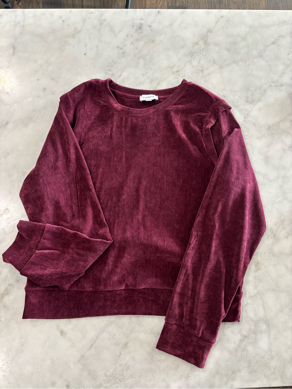 Evereve Plush Velvet Crewneck Sweatshirt - Wine